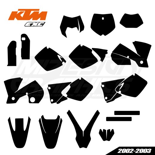 KTM All Models EXC 2002-2003 Graphics Template