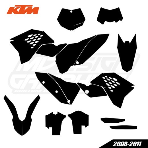 KTM All Models EXC 2008-2011 Graphics Template