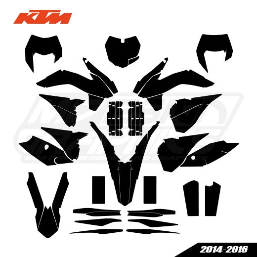 KTM All Models EXC 2014-2016 Graphics Template