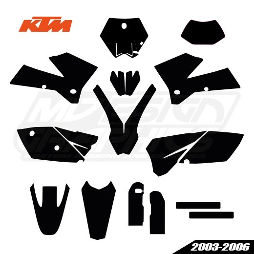 KTM All Models SX 2003-2006 Graphics Templates