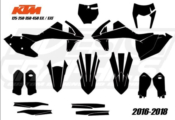 KTM All Models SX-EXC 2016-2018 Graphics Template