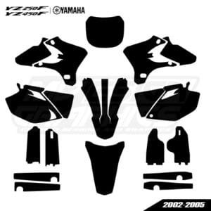YAMAHA YZF 250-450 2002-2005 Graphics Template YAMAHA YZF 250-450 2002-2005 Graphics Template